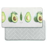 Double-Sided Two Designs Herringbone and Avocado Kitchen Anti-Fatigue Waterproof Kitchen Mat, Small