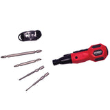 Hybro Electric & Manual Duo USB Rechargeable Screw Driver in Red with Four Bits