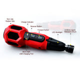 Hybro Electric & Manual Duo USB Rechargeable Screw Driver in Red with Four Bits