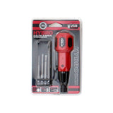 Hybro Electric & Manual Duo USB Rechargeable Screw Driver in Red with Four Bits