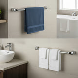 Bathroom Towel Bar – 20" Chrome-Finished Stainless Steel Wall Mount Rack with Mounting Kit – Rust-Resistant, Modern Design for Bathroom, Toilet, or Sink Area