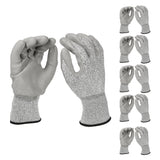 Black Melange HPPE Blended Glove - Grey PU Palm coated (4 Sizes), 5ea