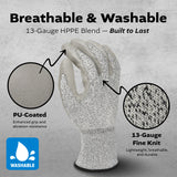 Black Melange HPPE Blended Glove - Grey PU Palm coated XL(XL,L,M,S 4 size)