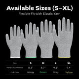 Black Melange HPPE Blended Glove - Grey PU Palm coated XL(XL,L,M,S 4 size)