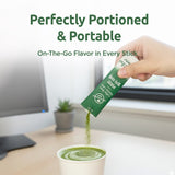 Coffee Bean Matcha Latte Sticks, 8 Single-Serve Packets – Made with Jeju Matcha for a Smooth, Balanced Green Tea Latte – Enjoy Hot or Iced