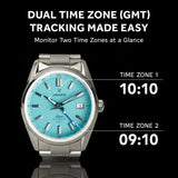 DWARD GMT Rover Automatic Watch with Dual Time Zone Function – Sapphire Crystal, 316L Stainless Steel - 4 Colors