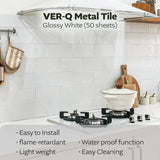VER-Q Metal Tile Glossy White (50 sheets) (Glossy White,Light Gray 2 colors)