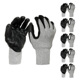 Grey Glass Fiber Glove - Black NBR Foam Palm coated (4 sizes), 5ea