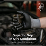 Grey Span-Nylon Glove - Black NITRILE Foam Palm coated XL(XL,L,M,S 4 size)