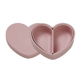 LOVEAT Heart Baby Lunch Box 15.2 fl oz (450 ml) – Non-Slip Divided Feeding Plate -3 Colors