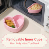 LOVEAT Heart Baby Lunch Box 15.2 fl oz (450 ml) – Non-Slip Divided Feeding Plate -3 Colors