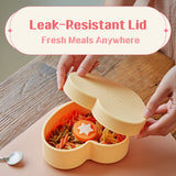 LOVEAT Heart Baby Lunch Box 15.2 fl oz (450 ml) – Non-Slip Divided Feeding Plate -3 Colors