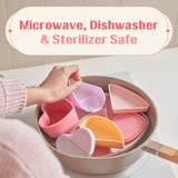 LOVEAT Heart Baby Lunch Box 15.2 fl oz (450 ml) – Non-Slip Divided Feeding Plate -3 Colors