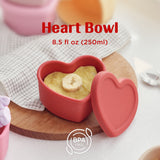 LOVEAT Heart Bowl 8.5 fl oz (250ml) – Leak-Proof Baby Container-6 Colors