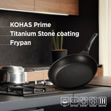 KOHAS 11" Prime Titanium Stone Coating Frying Pan, Black