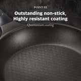KOHAS 11" Prime Titanium Stone Coating Frying Pan, Black