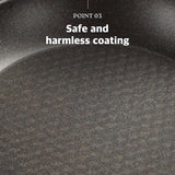 KOHAS 11" Prime Titanium Stone Coating Frying Pan, Black