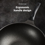 KOHAS Prime Titanium Stone Coating Wok Pan, Black (11.8"/12.6")
