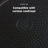 KOHAS Prime Titanium Stone Coating Wok Pan, Black (11.8"/12.6")
