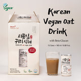 Korean Vegan Oat Drink with Beta-Glucan – Plant-Based Protein & Cholesterol Support (15 Cans × 180 ml / 6.08 fl oz)