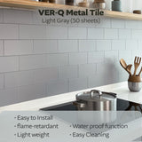 VER-Q Metal Tile Glossy White (50 sheets) (Glossy White,Light Gray 2 colors)