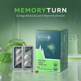 MEMORYTURN Ginkgo Biloba & Lion's Mane Mushroom Dietary Supplement, Memory & Circulation Support, Vitamin B Complex, Probiotics, 60-Day Supply