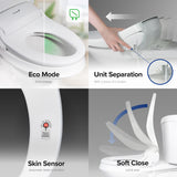 SmartBidet SB-1200 Advanced Electric Bidet Seat for Elongated Toilets with Remote Control (2 Types)