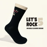 Michelo Learns DESIRE Let’s Rock 5 – Statement Socks / Unisex, Black