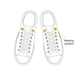 Honey Duck Silicone No Tie Shoelace Anchors - Lace Lock Clip, Fits All Shoelace for 2 Pairs of Shoes, 4 pcs (White/Black)
