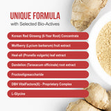 Korean Red Ginseng Supplement, Korean Red Ginseng (6 Years Grown) Extract with Synergistic Herbal Formula