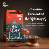 Premium Fermented Red Ginseng K with Patented Fermented Ginseng & Chaga Mushroom – Low Calorie Immune Support Drink (15 Cans × 180 ml / 6.08 fl oz)