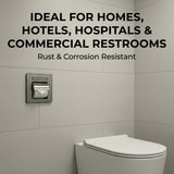 Recessed Toilet Paper Holder with Push Tray – Wall-Mounted, Chrome-Finished Stainless Steel – Space-Saving, Hygienic, Rust-Resistant for Modern Bathrooms