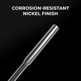 Toilet Brush Set - Wall-Mounted Toilet Brush with Covered Holder, Nickel Finish and Black Handle (Toilet Brush with Holder)