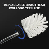 Toilet Brush Set - Wall-Mounted Toilet Brush with Covered Holder, Nickel Finish and Black Handle (Toilet Brush with Holder)