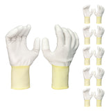 White Nylon Glove - White PU TOP coated (4 sizes), 5ea