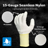White Nylon Glove - White PU TOP coated XL(XL,L,M,S 4 size)