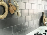 VER Q Mohair DIY Kitchen Wall Metal Tile Grey