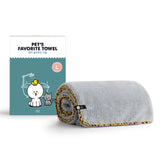 PET’S FAVORITE TOWEL , Premium High Quality Microfiber Pet Towel, Ultra-Absorbent, Quick Drying Towel,, Made in Korea