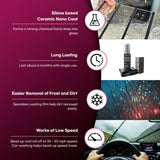 Water repellent for Car Windshield (2.2 Fl. Oz) with Microfiber Cloth and Felt bonded Applicator, Stable Coating, Works at Low Speed, Long-Lasting