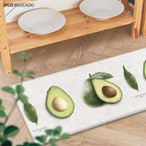 Double-Sided Two Designs Herringbone and Avocado Kitchen Anti-Fatigue Waterproof Kitchen Mat, Large