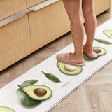 Double-Sided Two Designs Herringbone and Avocado Kitchen Anti-Fatigue Waterproof Kitchen Mat, Large