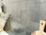 VER Q Mohair DIY Kitchen Wall Metal Tile Grey